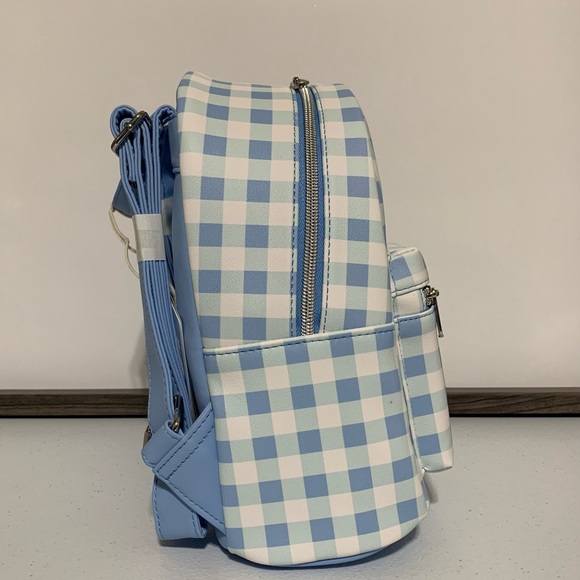 Loungefly x Sanrio Cinnamoroll Daisy Gingham Mini Backpack & Mini Zip Wallet-New - Picture 3 of 12